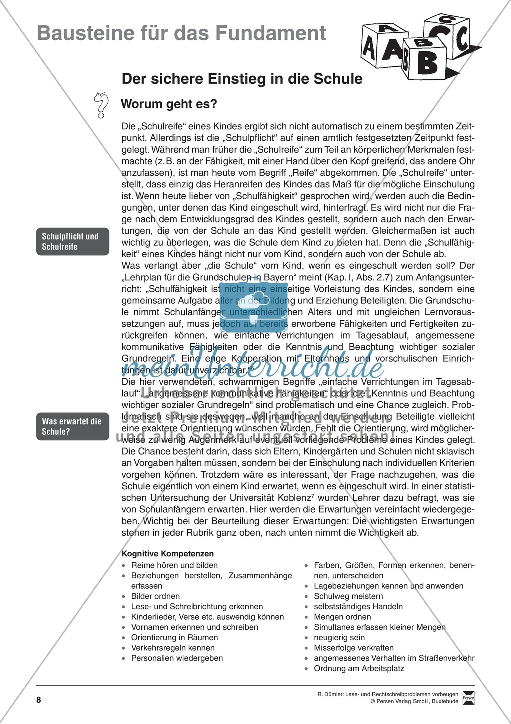 Bausteine für das Fundament: Beobachtungsbögen Preview 1