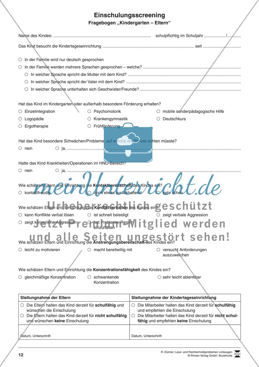 Bausteine für das Fundament: Beobachtungsbögen Preview 5