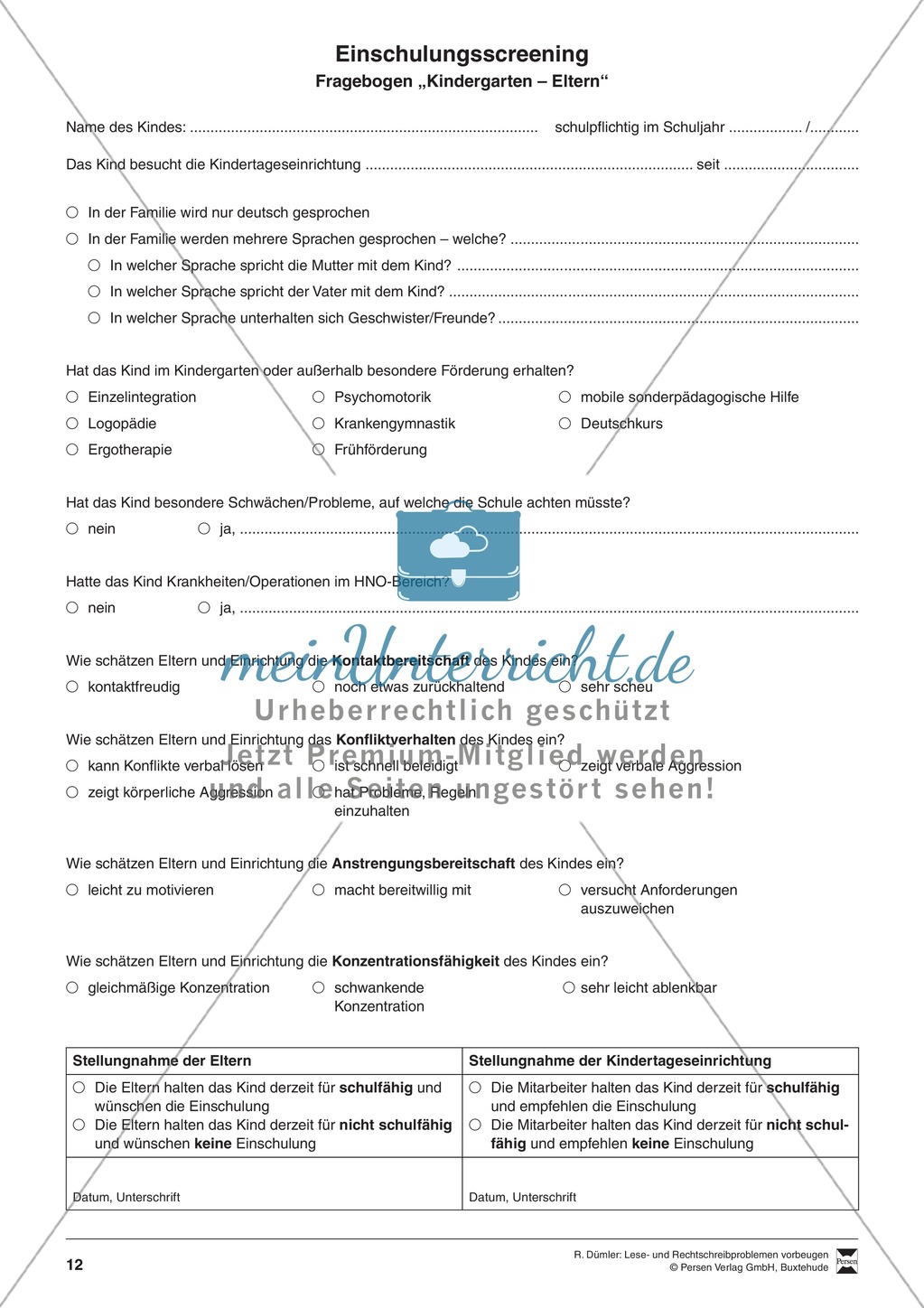 Bausteine für das Fundament: Beobachtungsbögen Preview 5