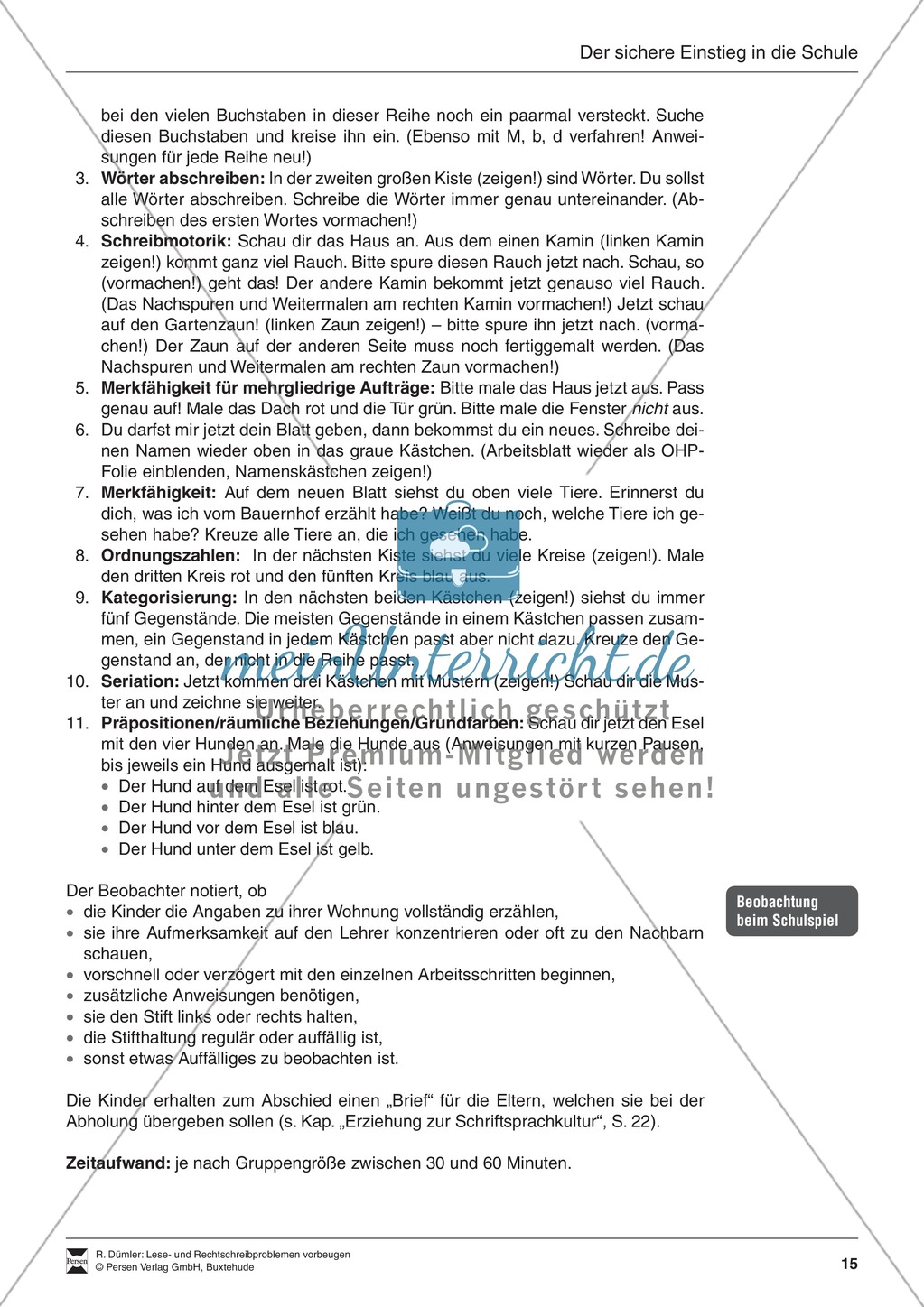 Bausteine für das Fundament: Beobachtungsbögen Preview 8