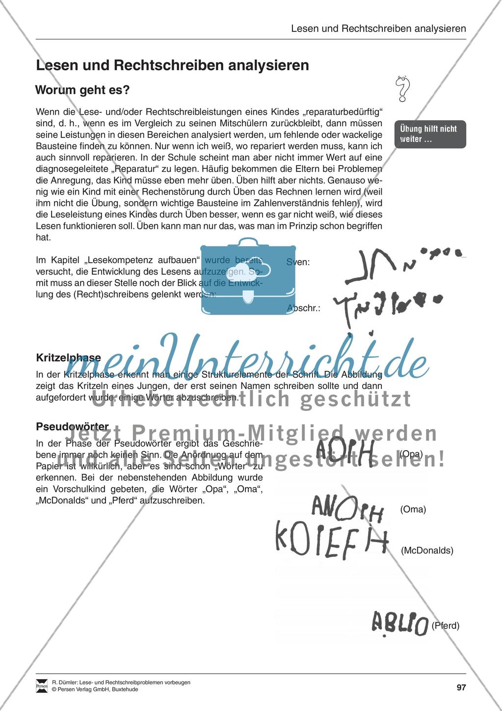 Bausteine für die Reparatur: Lesen und Rechtschreiben analysieren Preview 1