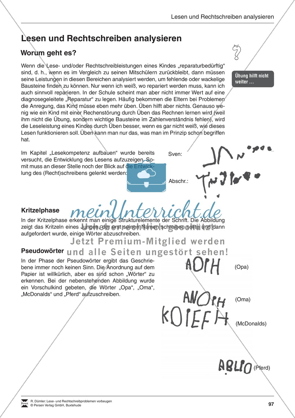 Bausteine für die Reparatur: Lesen und Rechtschreiben analysieren Preview 1