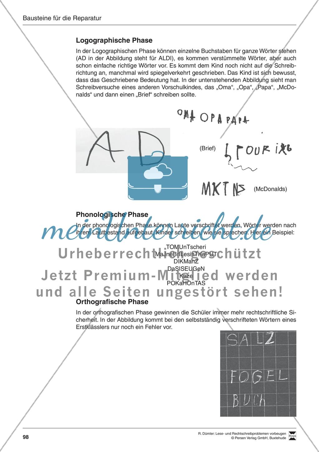 Bausteine für die Reparatur: Lesen und Rechtschreiben analysieren Preview 2