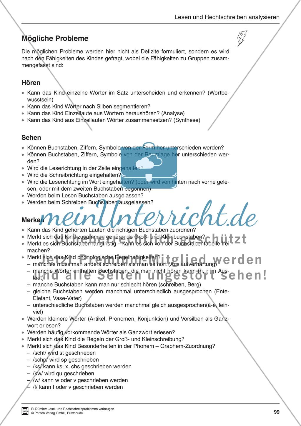 Bausteine für die Reparatur: Lesen und Rechtschreiben analysieren Preview 3