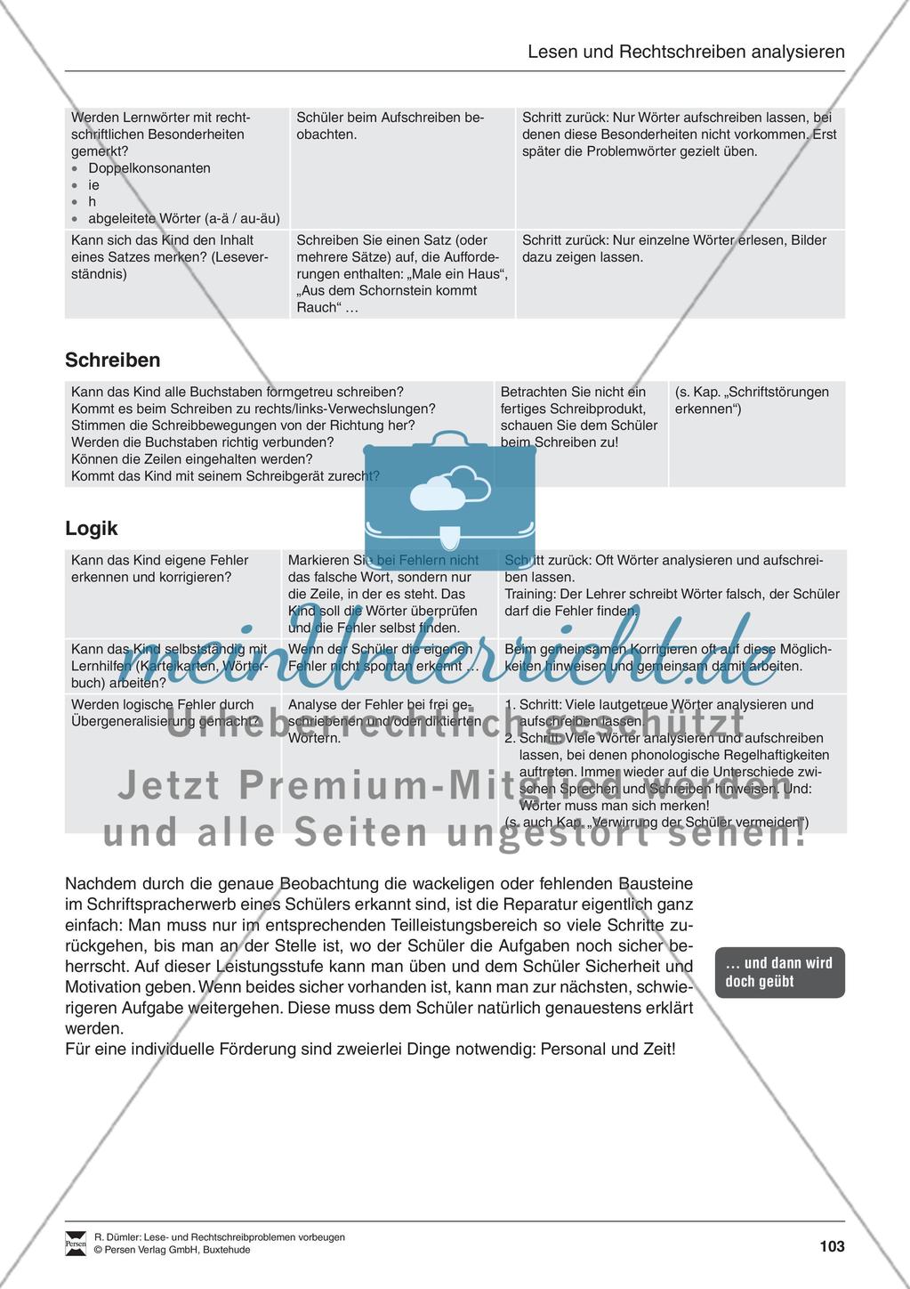 Bausteine für die Reparatur: Lesen und Rechtschreiben analysieren Preview 7