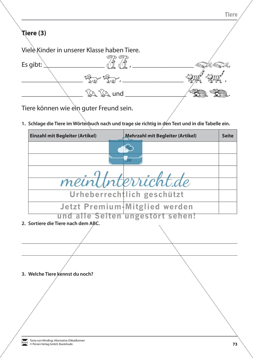 Wörterbucharbeit: Texte und Aufgaben + Lösungen Preview 12