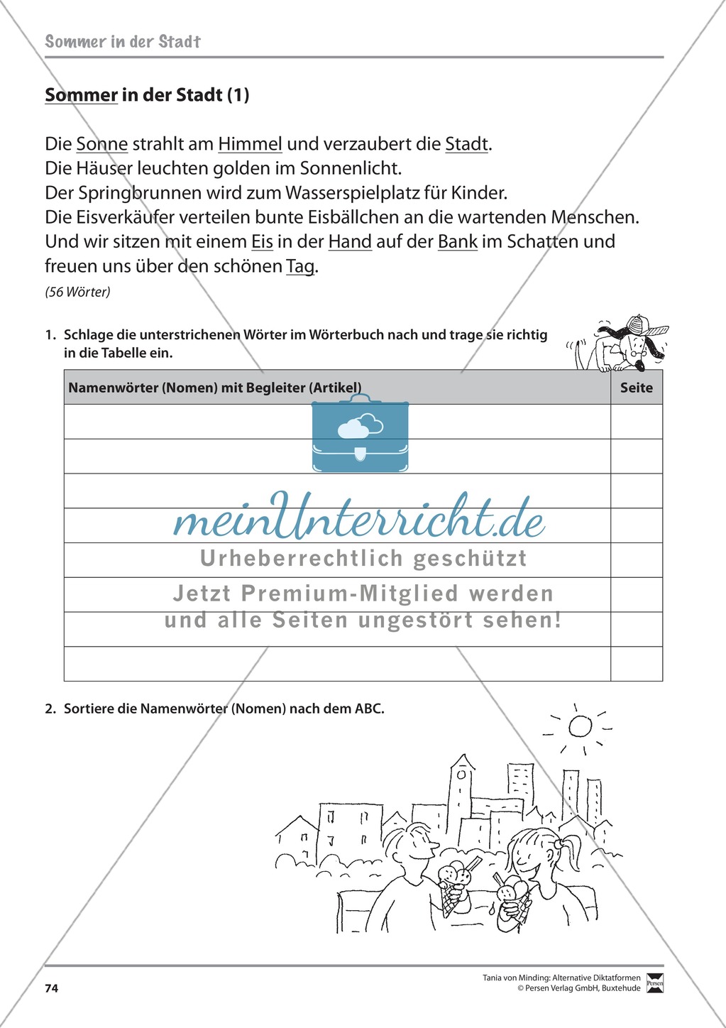 Wörterbucharbeit: Texte und Aufgaben + Lösungen Preview 13