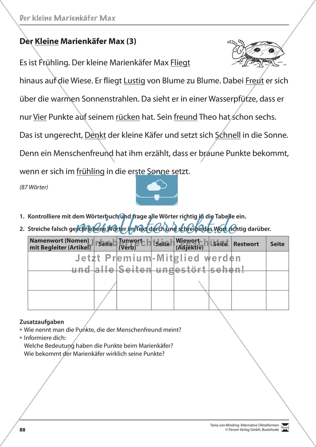 Wörterbucharbeit: Texte und Aufgaben + Lösungen Preview 27