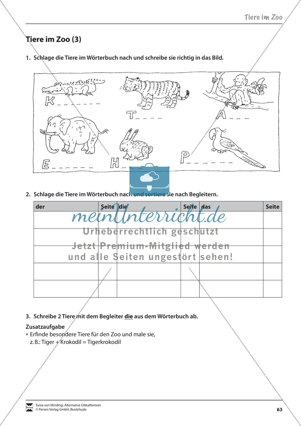 Wörterbucharbeit: Texte und Aufgaben + Lösungen Preview 2