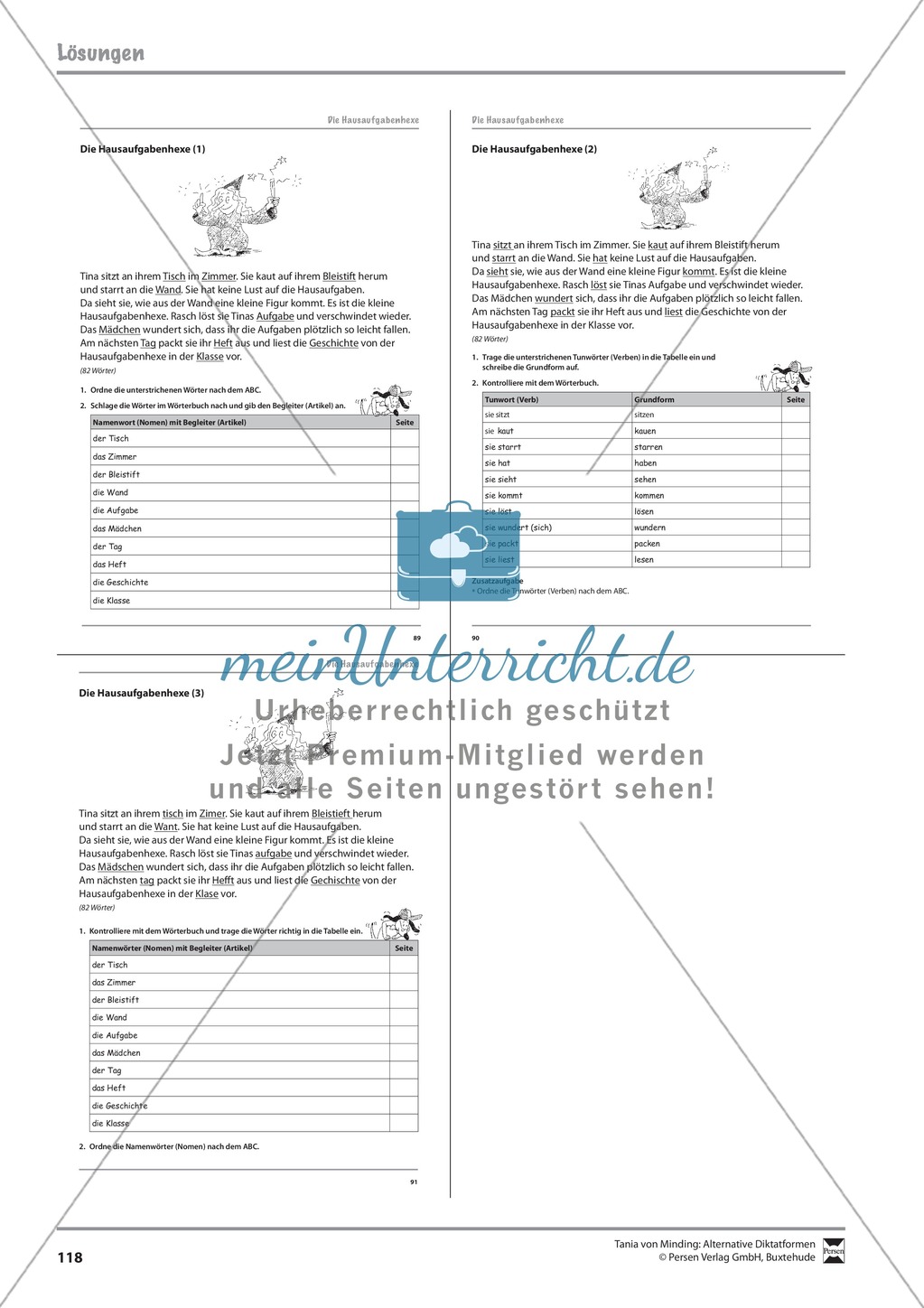 Wörterbucharbeit: Texte und Aufgaben + Lösungen Preview 38