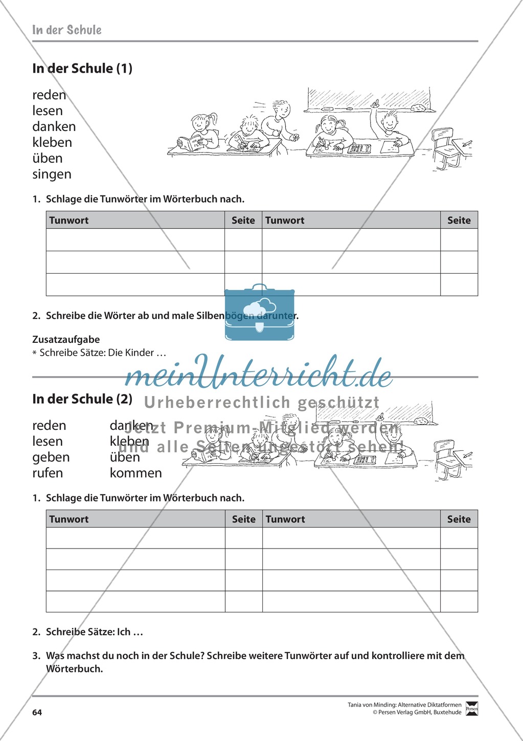 Wörterbucharbeit: Texte und Aufgaben + Lösungen Preview 3