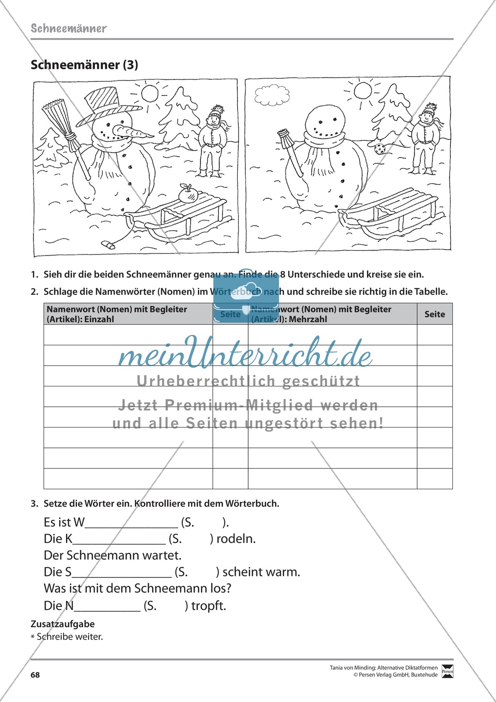 Wörterbucharbeit: Texte und Aufgaben + Lösungen Preview 7