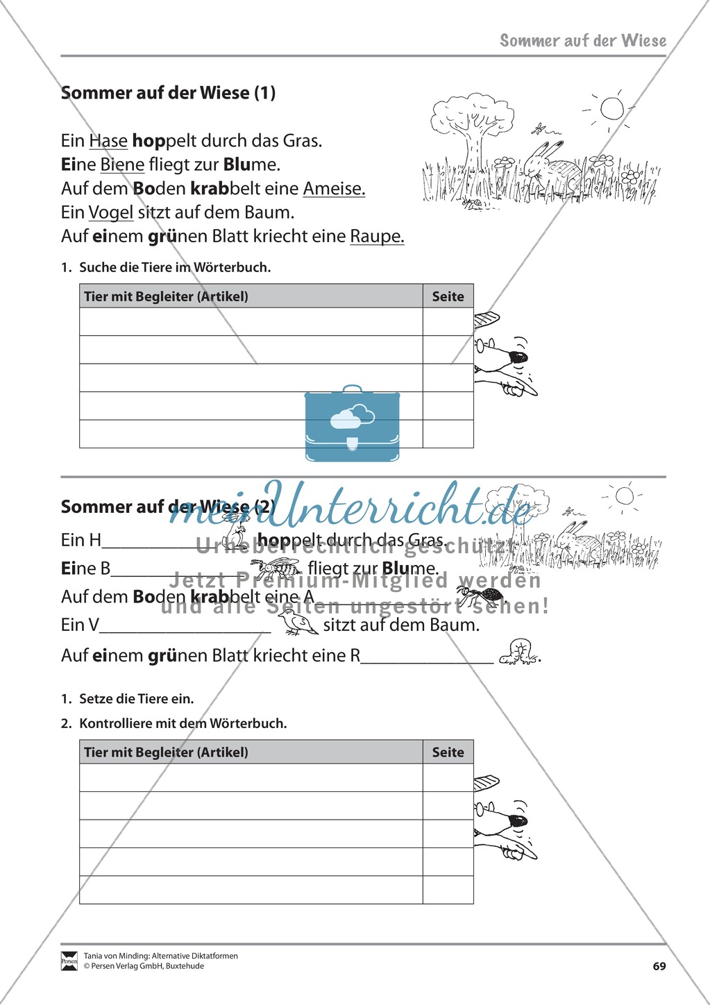 Wörterbucharbeit: Texte und Aufgaben + Lösungen Preview 8