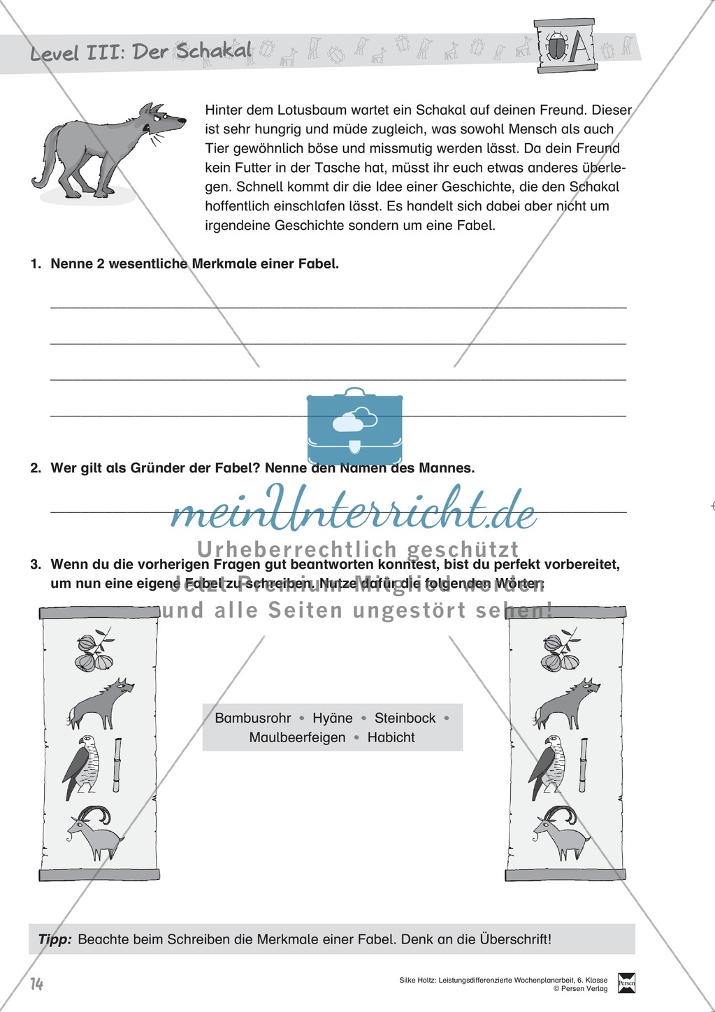 Wochenplanarbeit,