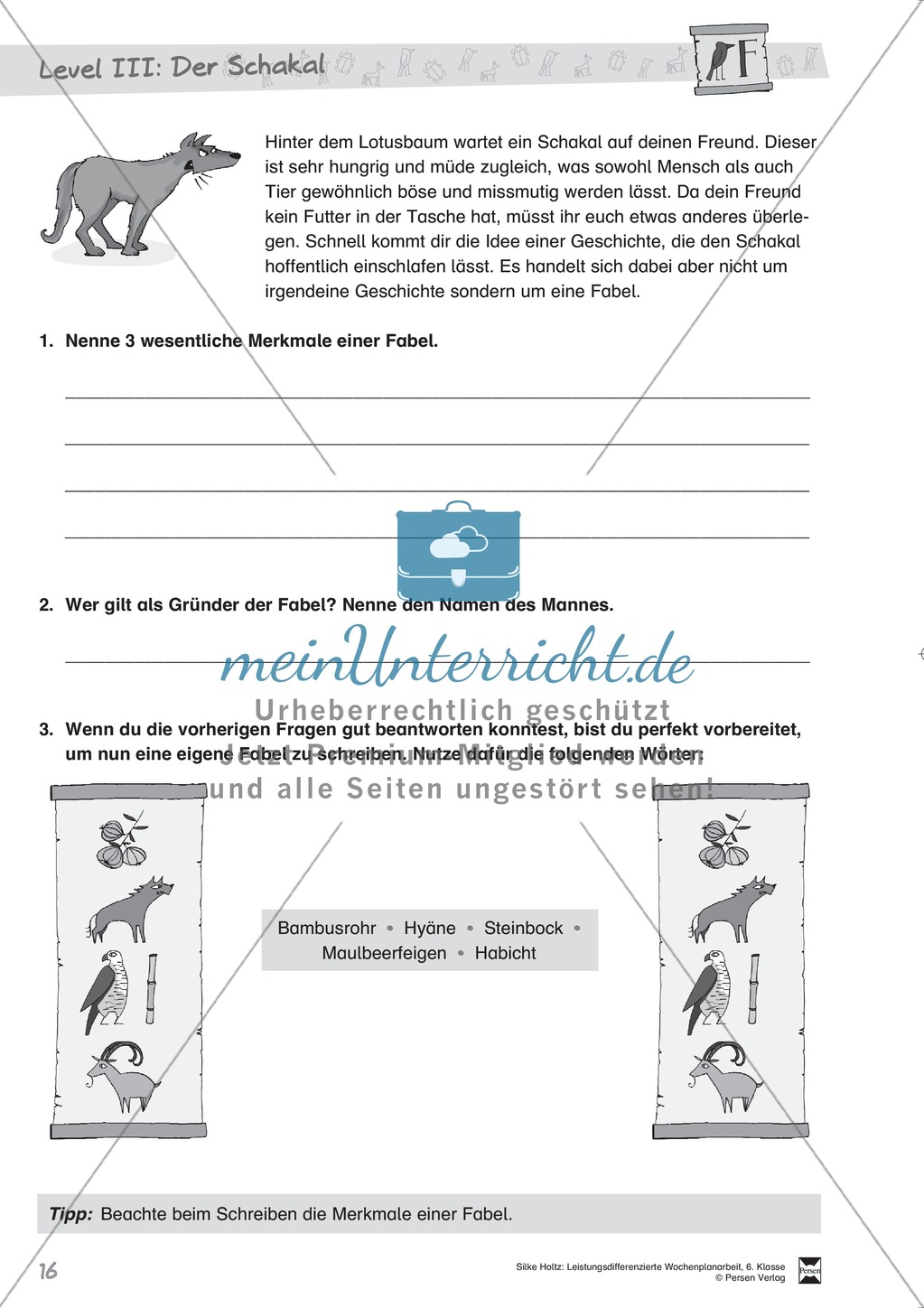Wochenplanarbeit,