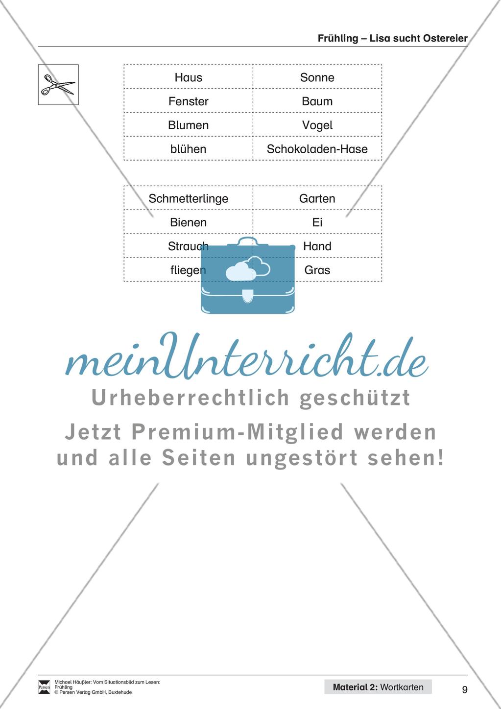 Vom Situationsbild zum Lesen, Thema Frühling: Unterrichtsentwurf und Materialien komplett Preview 10