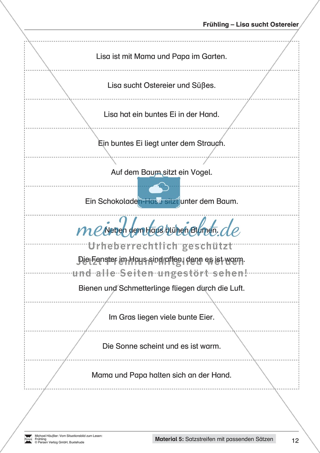 Vom Situationsbild zum Lesen, Thema Frühling: Unterrichtsentwurf und Materialien komplett Preview 12