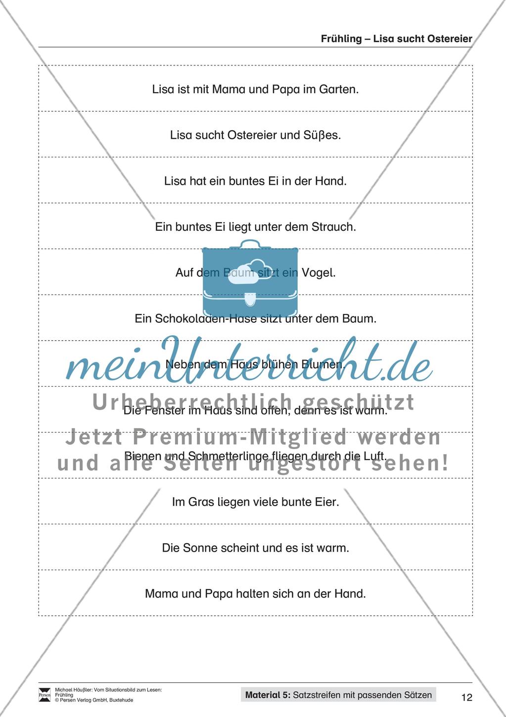 Vom Situationsbild zum Lesen, Thema Frühling: Unterrichtsentwurf und Materialien komplett Preview 13