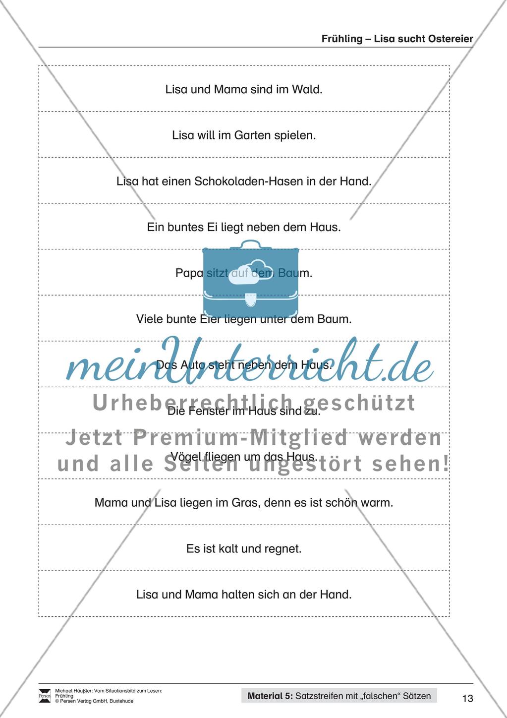 Vom Situationsbild zum Lesen, Thema Frühling: Unterrichtsentwurf und Materialien komplett Preview 14