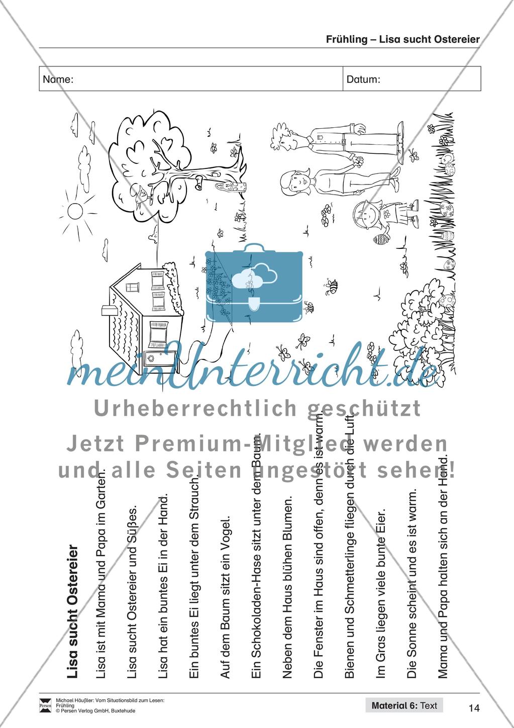 Vom Situationsbild zum Lesen, Thema Frühling: Unterrichtsentwurf und Materialien komplett Preview 15