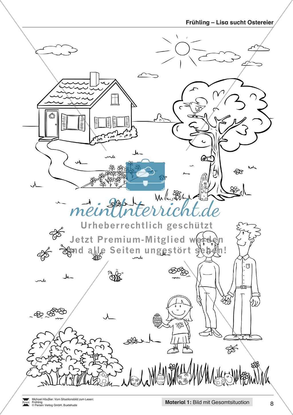 Vom Situationsbild zum Lesen, Thema Frühling: Unterrichtsentwurf und Materialien komplett Preview 8