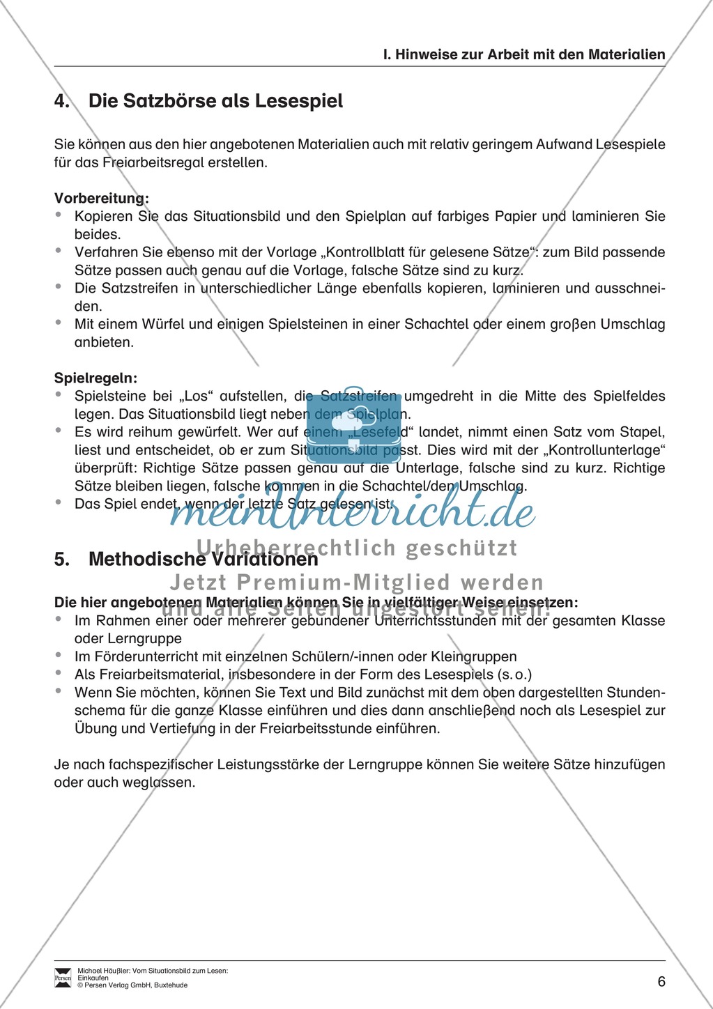 Leseförderung Einkaufen: Arbeitshinweise, Unterrichtsmodell, Bilder, Arbeitsblätter, Lesespiel und Kontrollblatt Preview 6