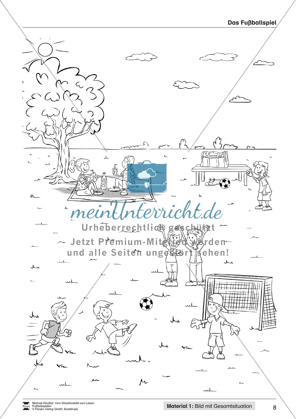 Leseförderung Fußballspielen: Arbeitshinweise, Unterrichtsmodell, Bilder, Arbeitsblätter, Lesespiel und Kontrollblatt Preview 8