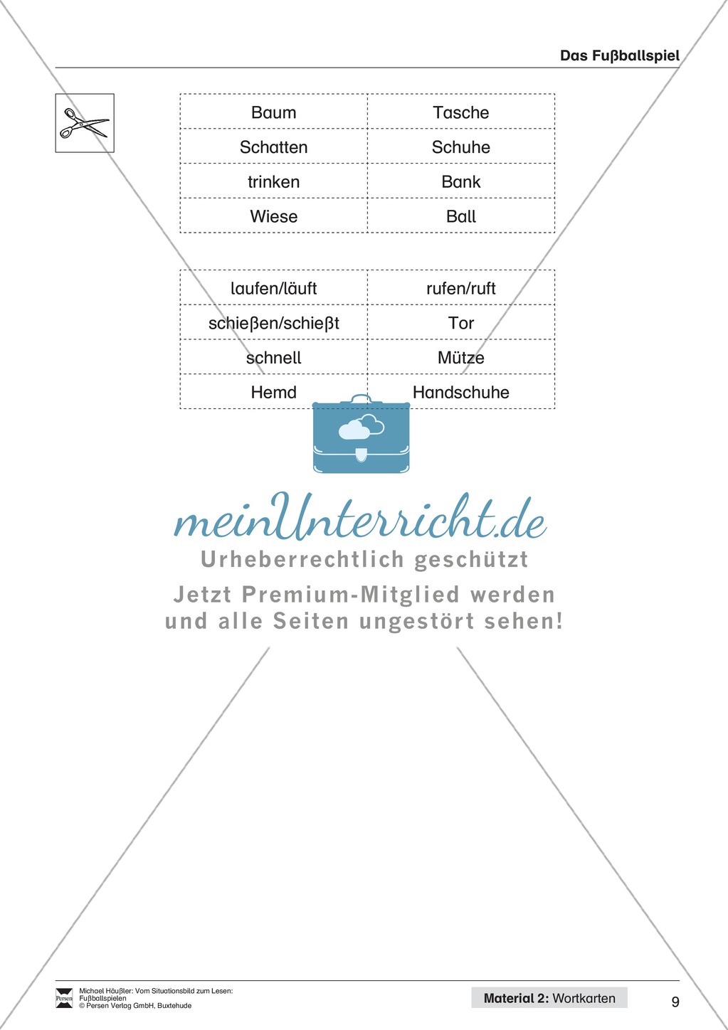 Leseförderung Fußballspielen: Arbeitshinweise, Unterrichtsmodell, Bilder, Arbeitsblätter, Lesespiel und Kontrollblatt Preview 9