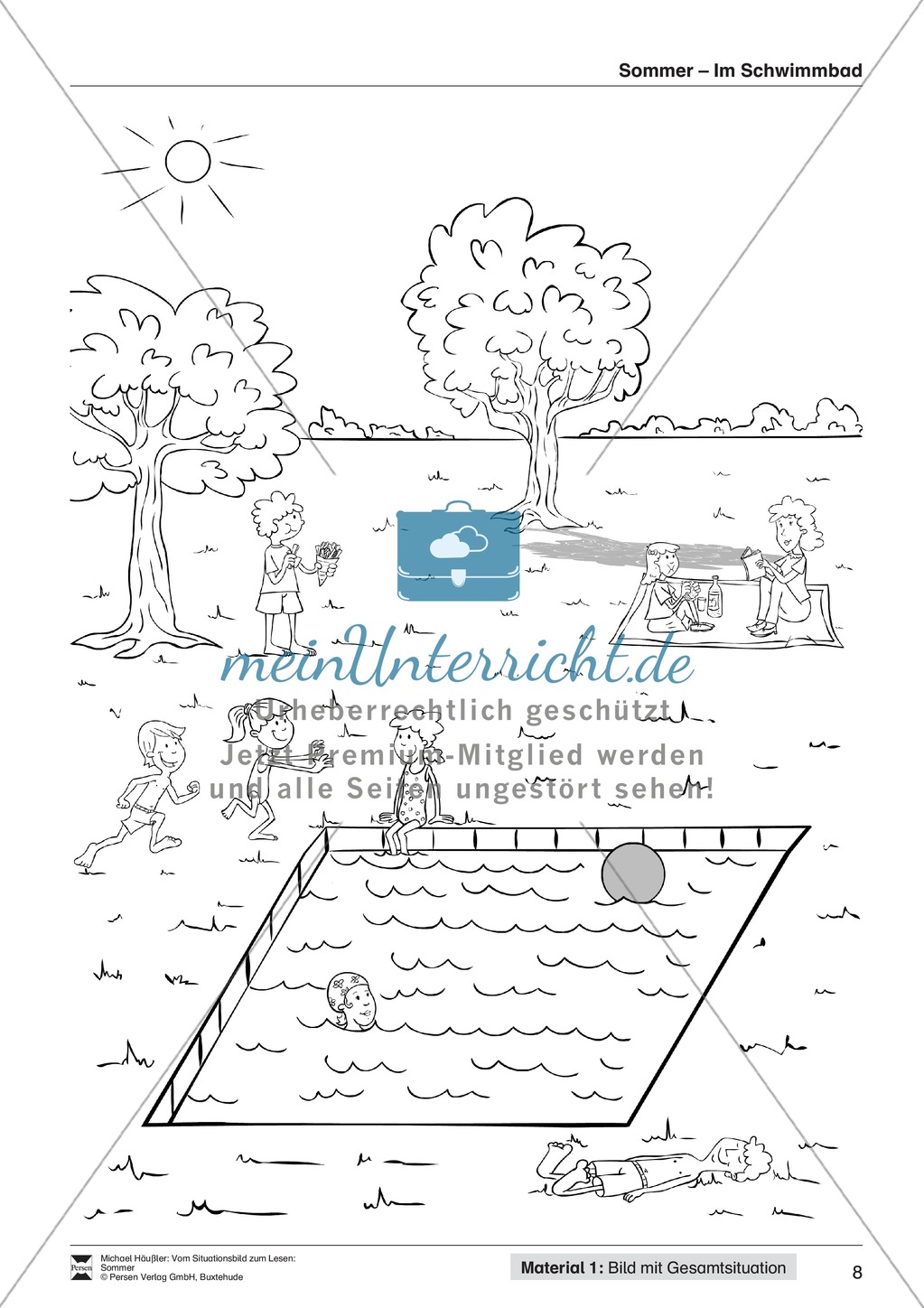 Leseförderung Sommer: Arbeitshinweise, Unterrichtsmodell, Bilder, Arbeitsblätter, Lesespiel und Kontrollblatt Preview 8