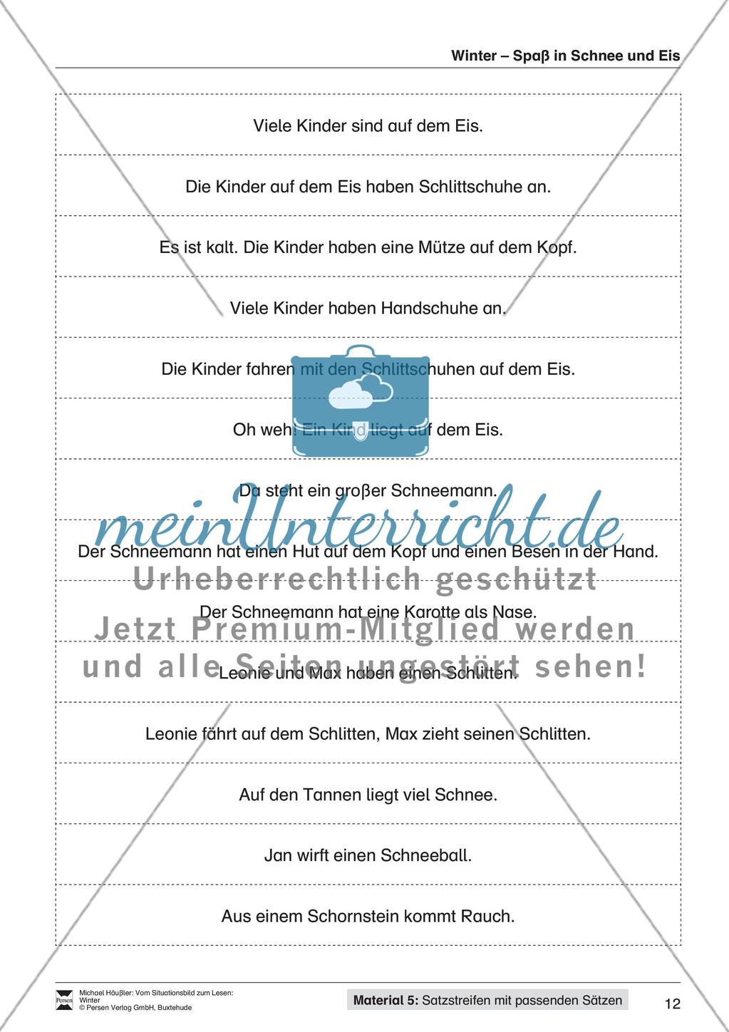 Leseförderung Winter: Arbeitshinweise, Unterrichtsmodell, Bilder, Arbeitsblätter, Lesespiel und Kontrollblatt Preview 14