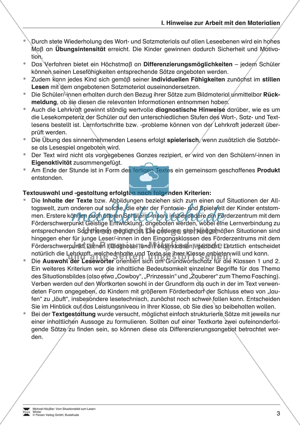 Leseförderung Winter: Arbeitshinweise, Unterrichtsmodell, Bilder, Arbeitsblätter, Lesespiel und Kontrollblatt Preview 3