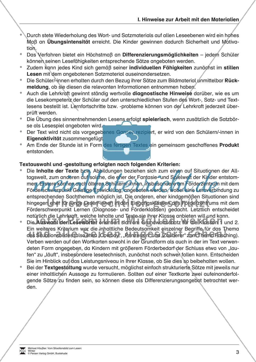 Leseförderung Winter: Arbeitshinweise, Unterrichtsmodell, Bilder, Arbeitsblätter, Lesespiel und Kontrollblatt Preview 5