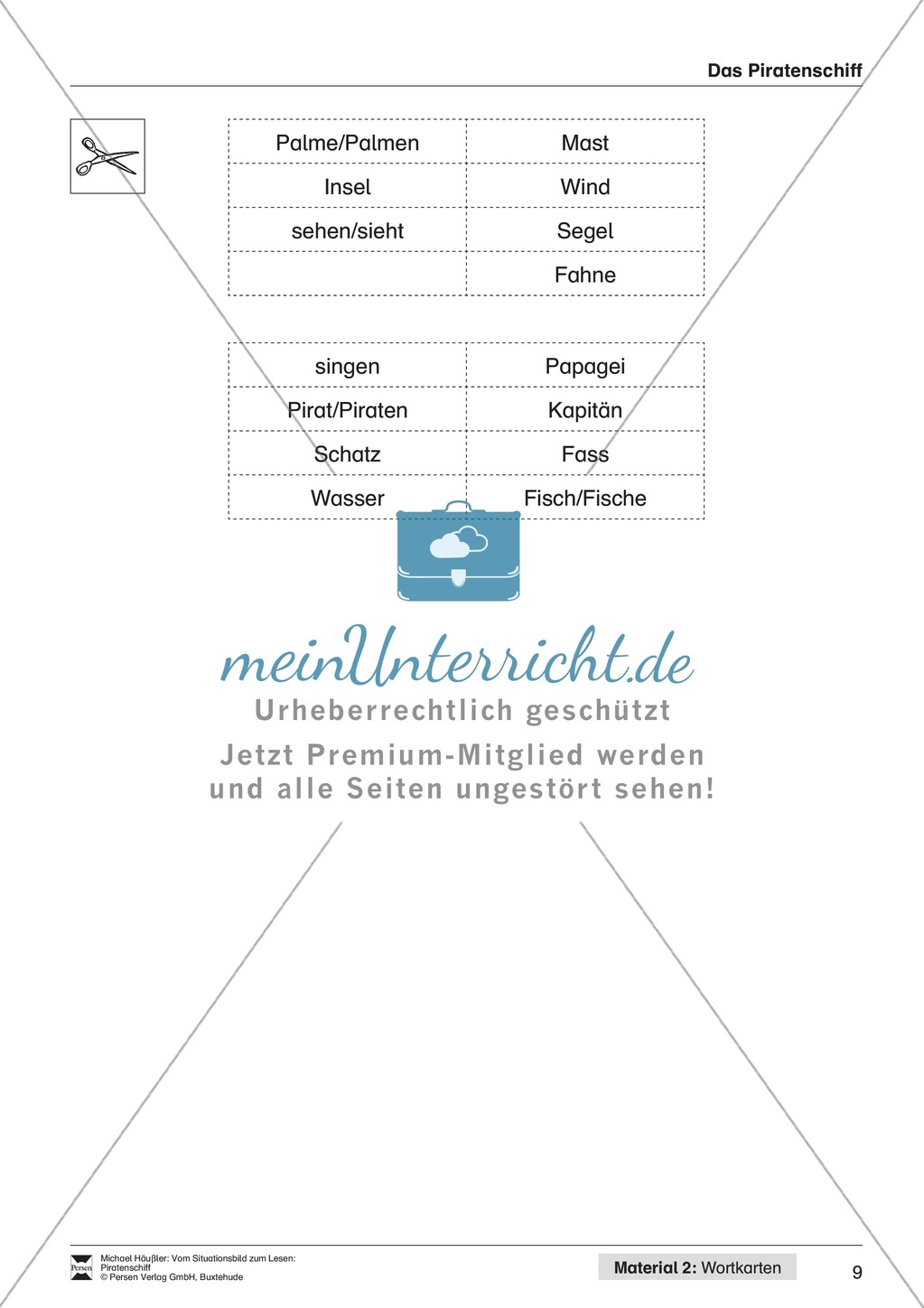 Leseförderung Piratenschiff: Unterrichtsmodell, Bilder, Arbeitsblätter, Lesespiel und Kontrollblatt Preview 6