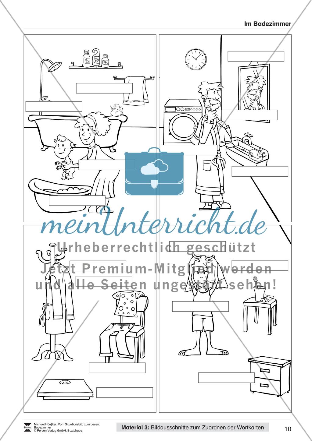 Leseförderung Badezimmer: Unterrichtsmodell, Bilder, Arbeitsblätter, Lesespiel und Kontrollblatt Preview 12