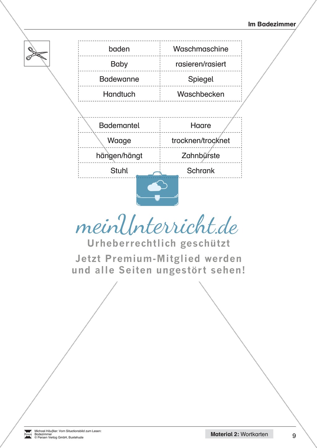 Leseförderung Badezimmer: Unterrichtsmodell, Bilder, Arbeitsblätter, Lesespiel und Kontrollblatt Preview 6