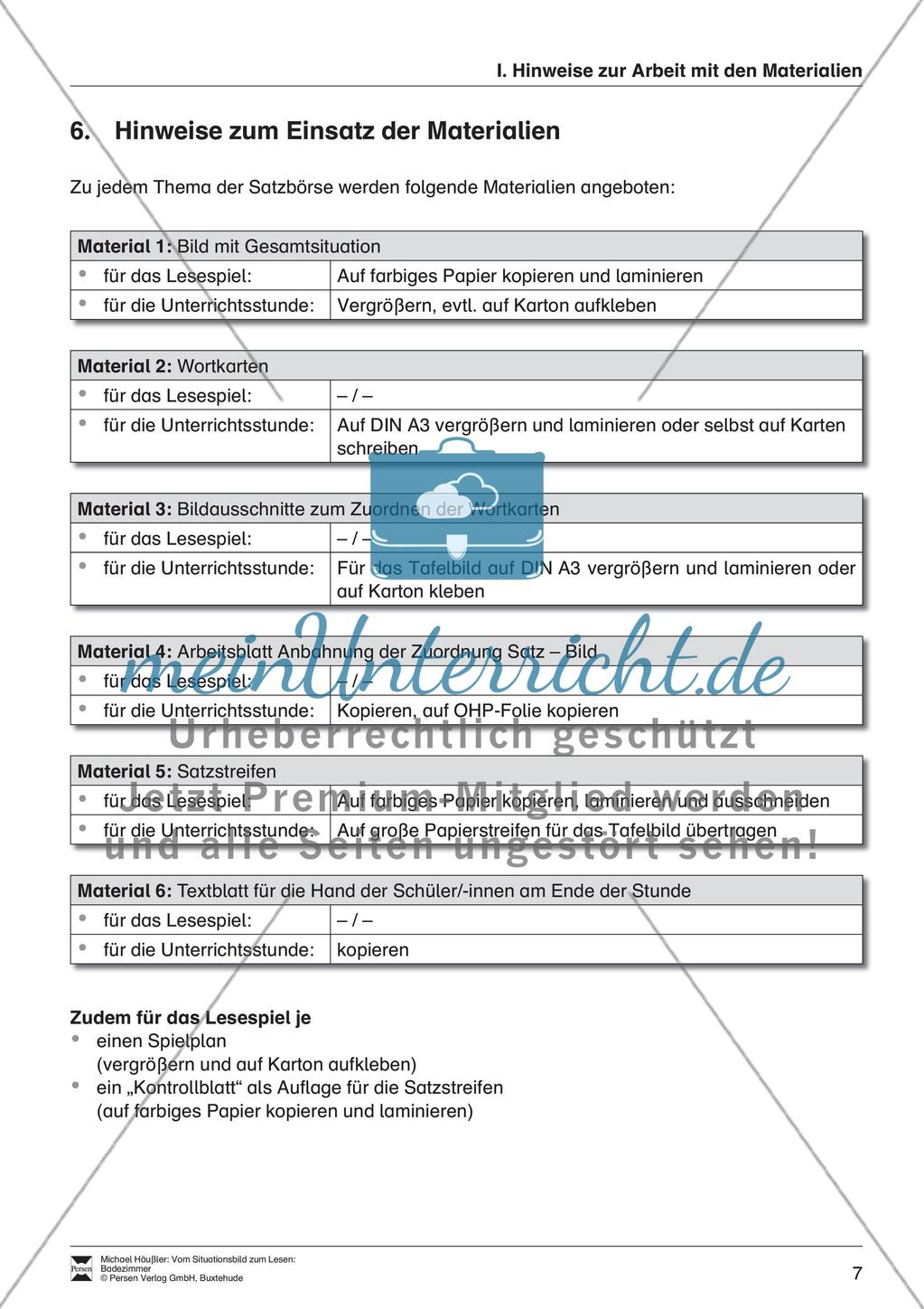 Leseförderung Badezimmer: Unterrichtsmodell, Bilder, Arbeitsblätter, Lesespiel und Kontrollblatt Preview 9