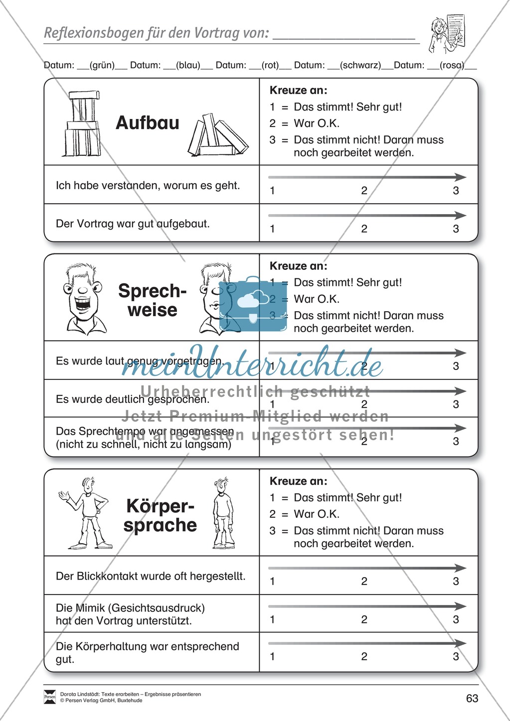 Ergebnisse präsentieren: Lernplakat, Tipps zum Präsentieren und Reflexieonsbögen Preview 17