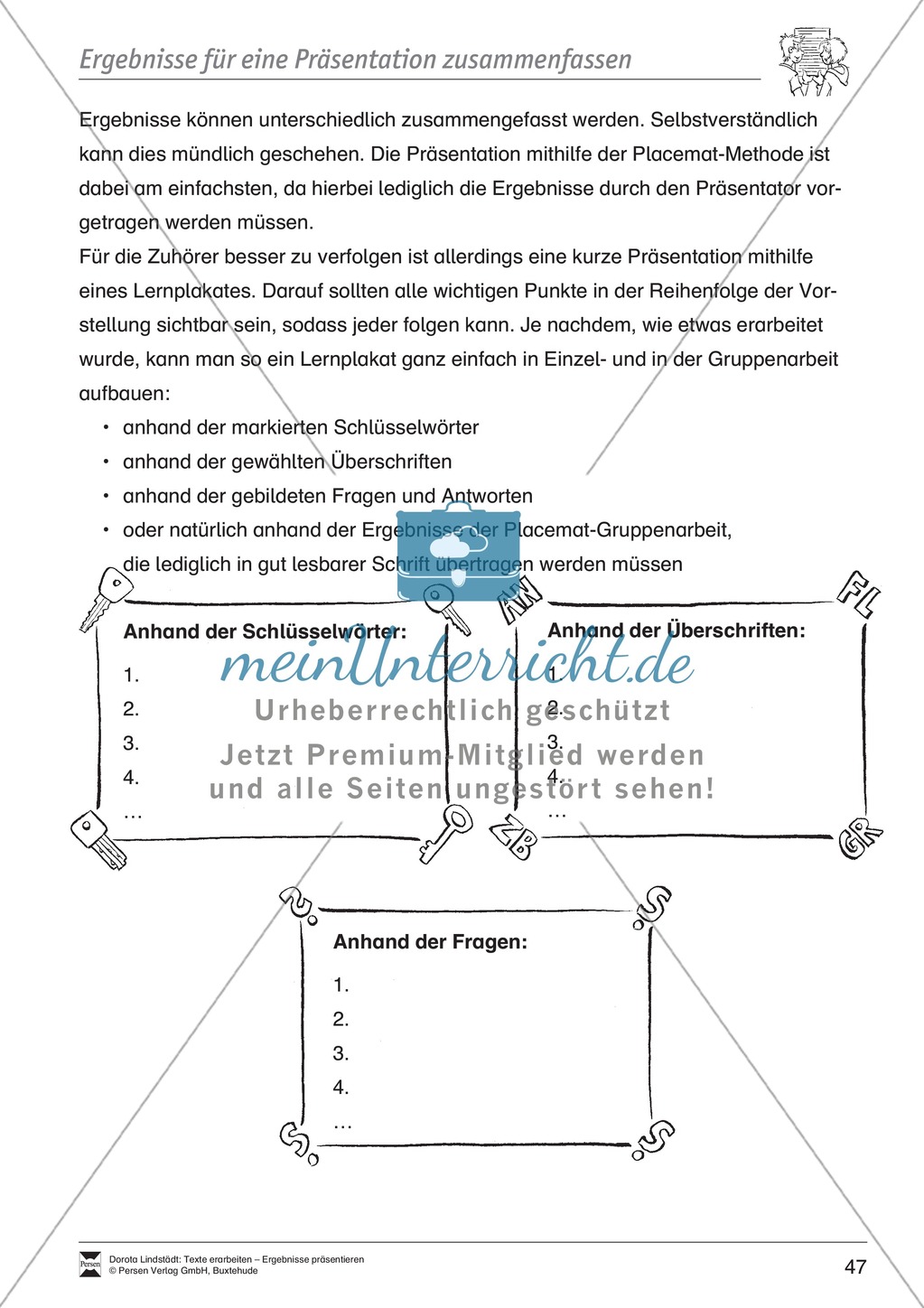Ergebnisse präsentieren: Lernplakat, Tipps zum Präsentieren und Reflexieonsbögen Preview 1