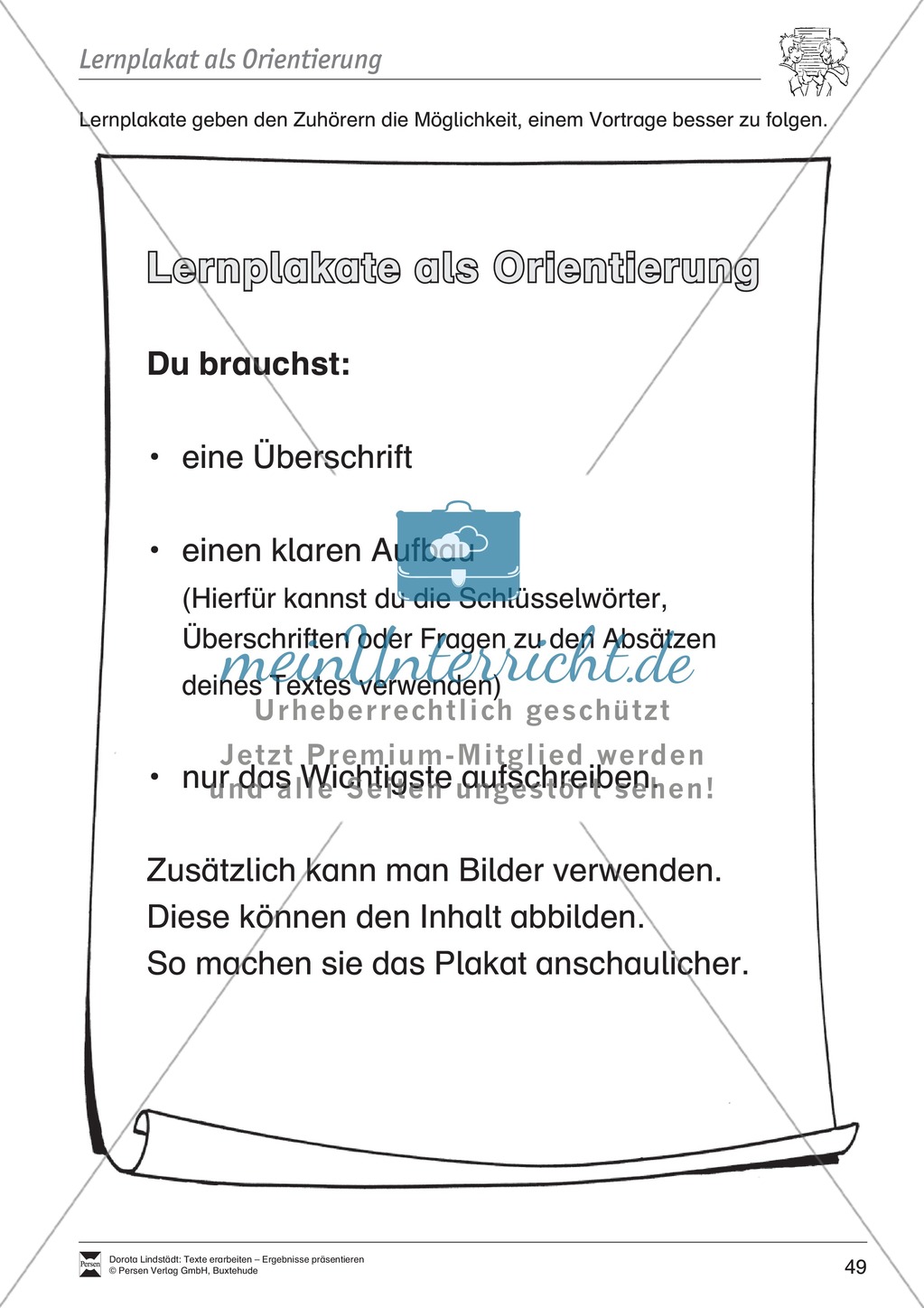 Ergebnisse präsentieren: Lernplakat, Tipps zum Präsentieren und Reflexieonsbögen Preview 3