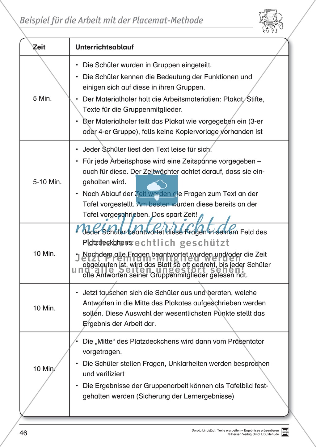 Kooperatives Lernen: Merkblatt, Placemat als Arbeitsmethode, Arbeitsmaterialien und Unterrichtsbeispiel Preview 10