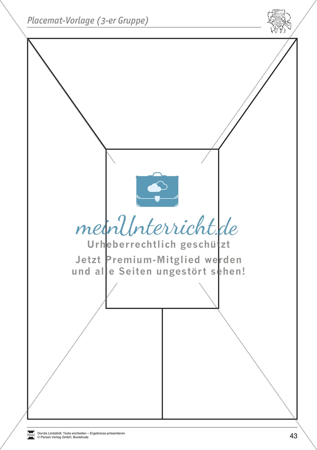 Kooperatives Lernen: Merkblatt, Placemat als Arbeitsmethode, Arbeitsmaterialien und Unterrichtsbeispiel Preview 7