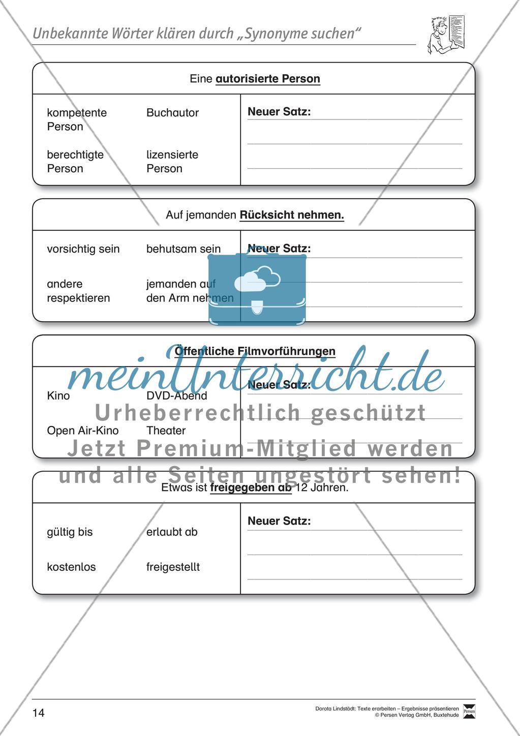 Textarbeit: Rechte und Pflichten von 14- bis 18-jährigen: Text, Arbeitsblätter, Übungsblätter, Fragen zum Text Preview 5