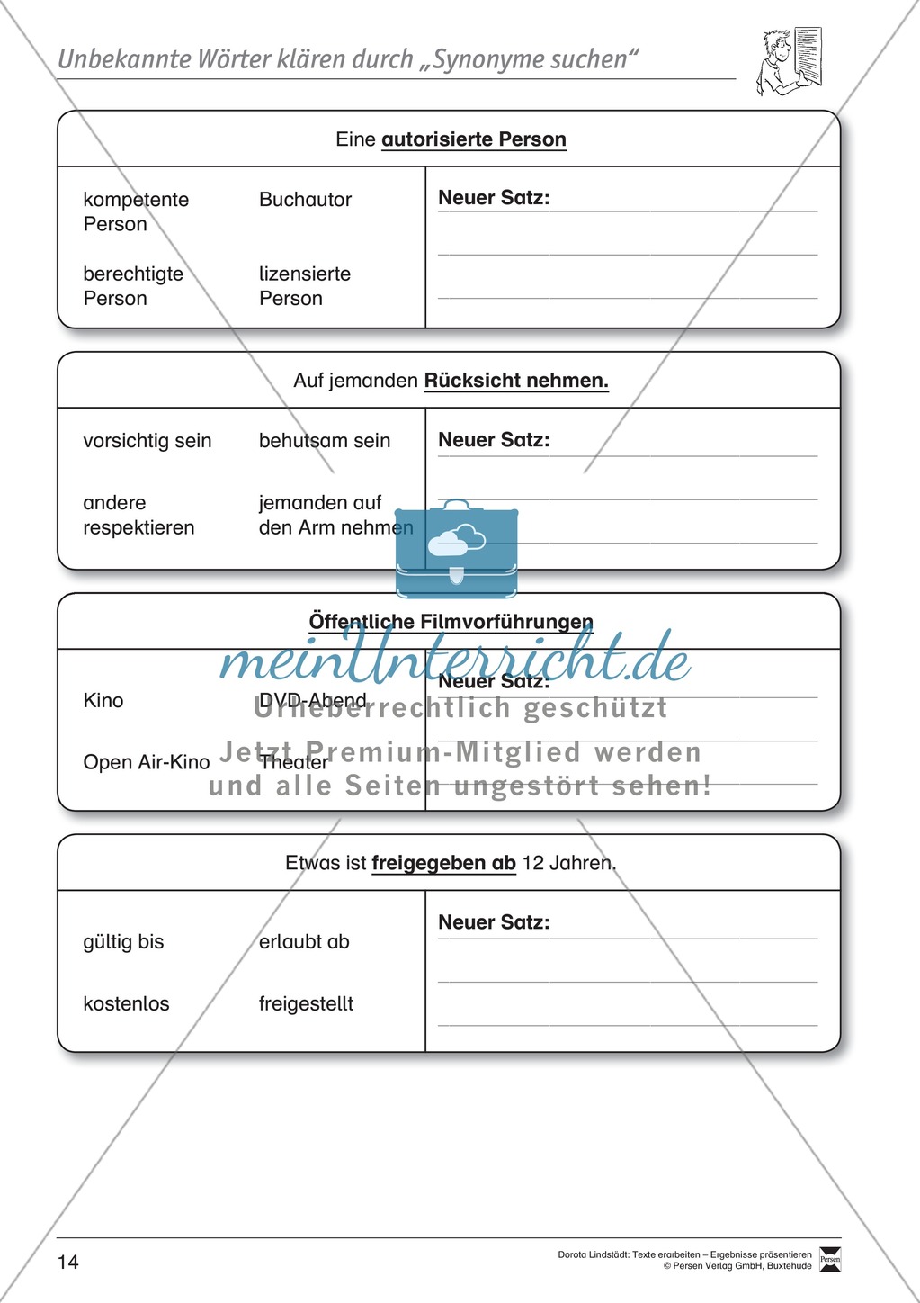Textarbeit: Rechte und Pflichten von 6- bis 13-jährigen: Text, Arbeitsblätter, Fragen zum Text Preview 5