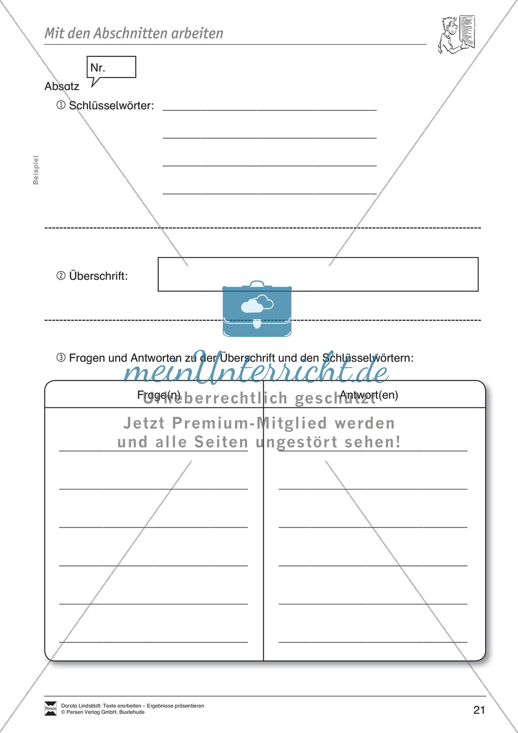 Textarbeit: Rechte und Pflichten von 6- bis 13-jährigen: Text, Arbeitsblätter, Fragen zum Text Preview 8