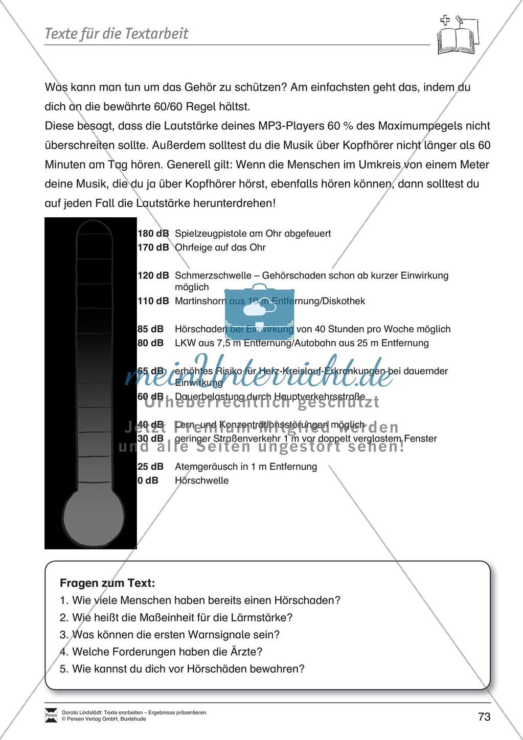 Textbeispiele für die Textarbeit mit Fragen Preview 10