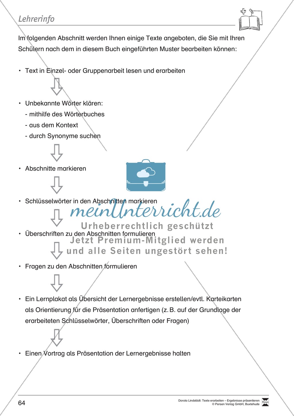 Textbeispiele für die Textarbeit mit Fragen Preview 1