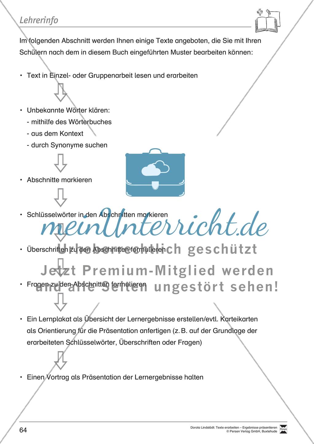 Textbeispiele für die Textarbeit mit Fragen Preview 2