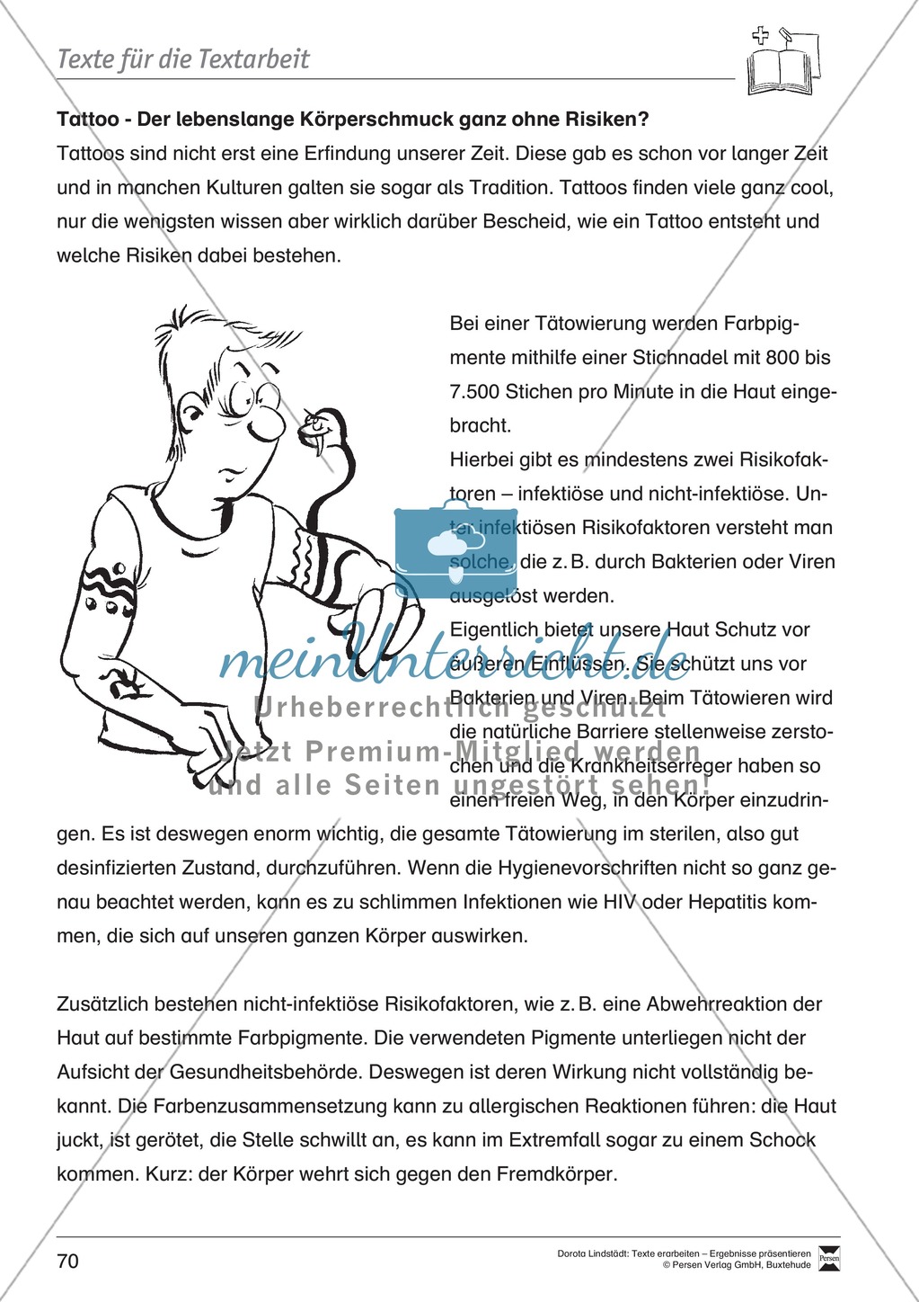 Textbeispiele für die Textarbeit mit Fragen Preview 7