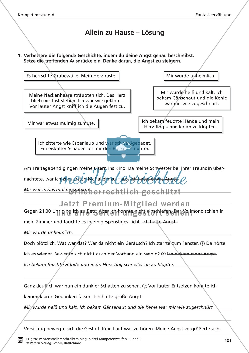 Schreibtraining Fantasieerzählung: Kompetenzstufe A: Arbeitsblätter mit Lösungen Preview 10