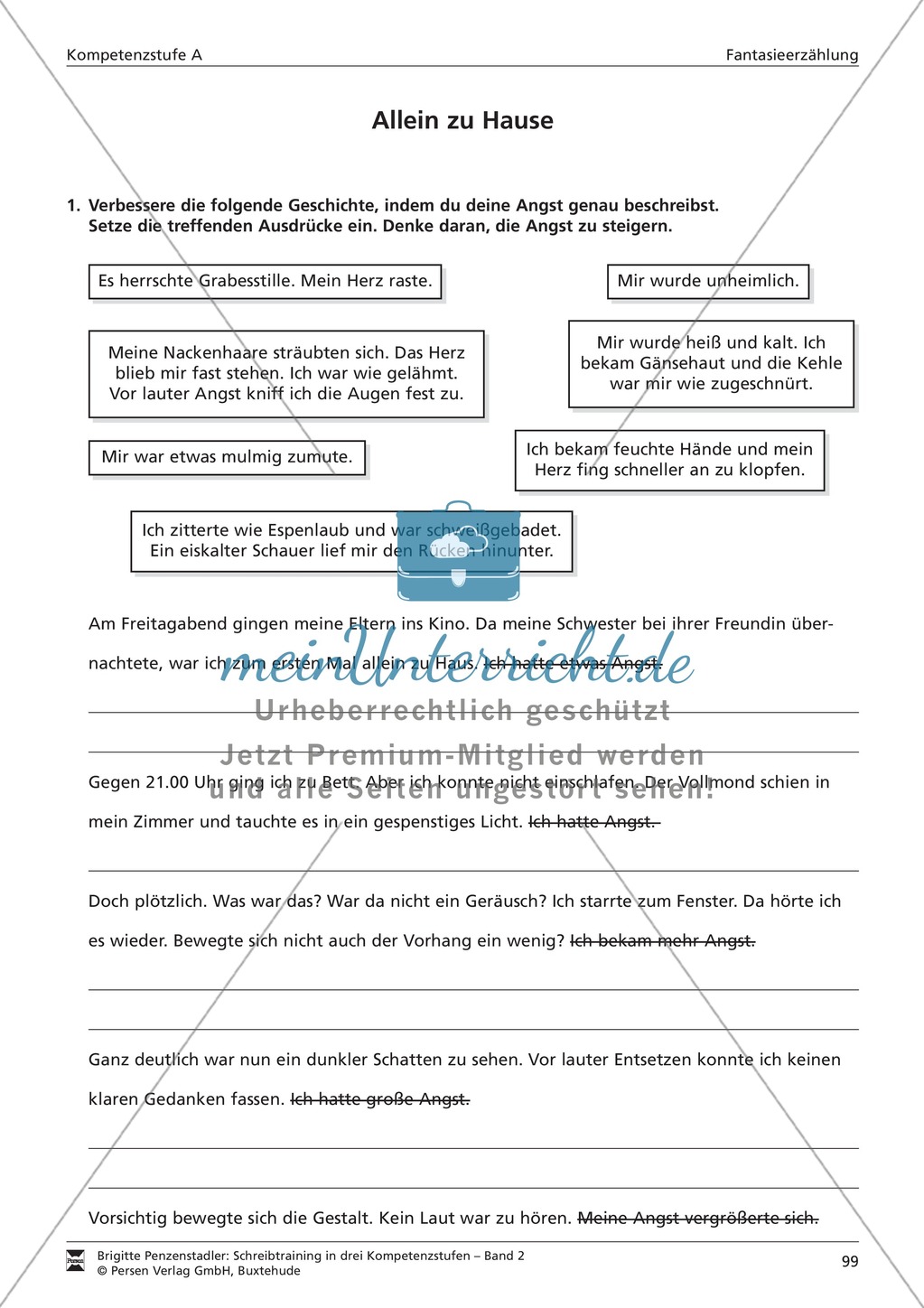 Schreibtraining Fantasieerzählung: Kompetenzstufe A: Arbeitsblätter mit Lösungen Preview 8